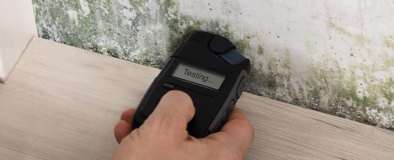 Testing Device Against Moldy Wall for a Mold Inspection and Testing in Fort Myers, FL